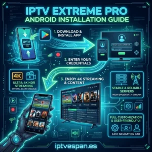 Cómo instalar y configurar IPTV Extreme Pro en Android paso a paso, añadir listas IPTV España en formato M3U, optimizar ajustes para IPTV 4K y usar alternativas como IPTV Smarters Pro, SS IPTV, Smart IPTV y Net IPTV para disfrutar IPTV Premium España en dispositivos Android | iptvespan.es
